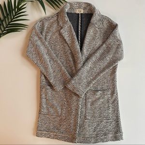 Marine Layer Birdseye Collar Cardigan in B&W